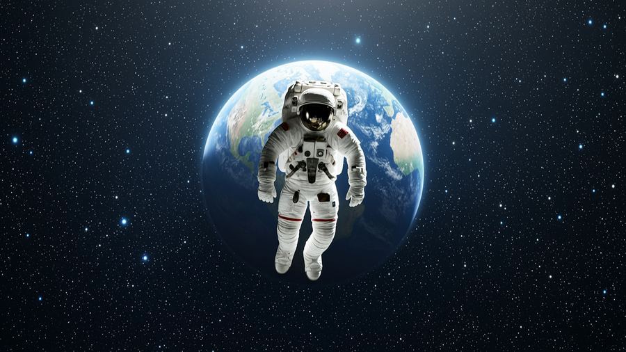 Astronaut floating in space